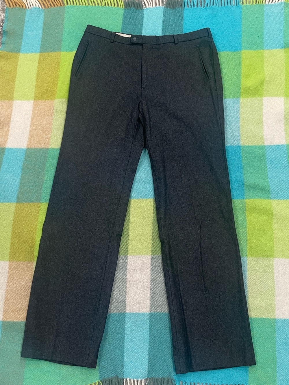 Vintage Yves Saint Laurent Dark Grey 100% Wool Dress Pants Men’s